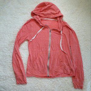 Aeropostale Neon Front Zip Hoodie (Juniors Large)